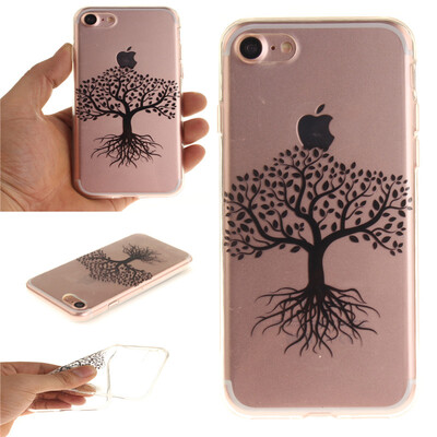 

Black tree Pattern Soft Thin TPU Rubber Silicone Gel Case Cover for IPHONE 7