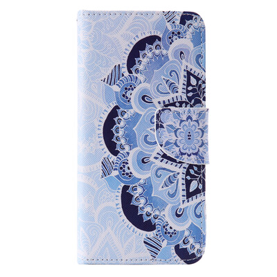 

Blue Flower Design Кожа PU откидной крышки Кошелек Карты Держатель чехол для SAMSUNG A72016