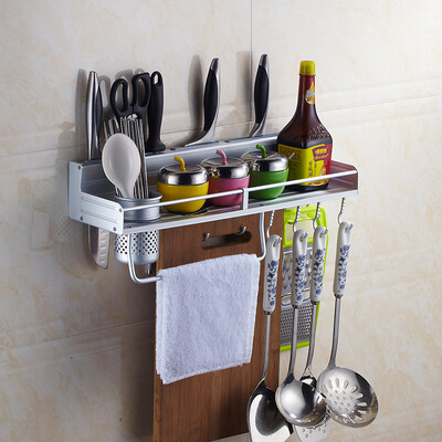 

Thousands of thousands of QEQX Space aluminum punch-free kitchen racks Storage rack knife rack seasoning rack 60CM double chopsticks tube D602