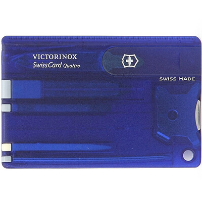

Vickers VICTORINOX Swiss Army Knife Swiss Card multi-size screwdriver cone ballpoint nail file 13 function semi-transparent blue matte surface 07222T2