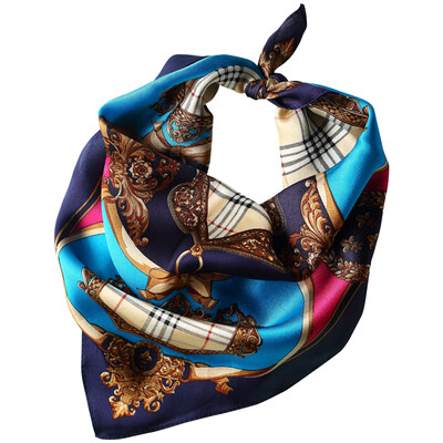 

Jingdong supermarket] Lan Shiyu (LANSHIYU) silk small square female mulberry small handkerchief stewardess scarf 2 color