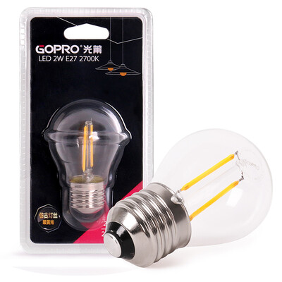 

Po GOPRO LED свет антикварную лампа накаливания Хуан Гуан 2W 2700K E27 большой винт
