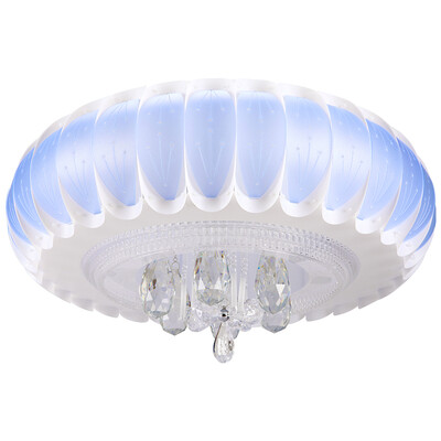 

Foshan Lighting FSL bedroom lamp LED crystal chandelier living room lights dimming color 24W elegant blue 50139