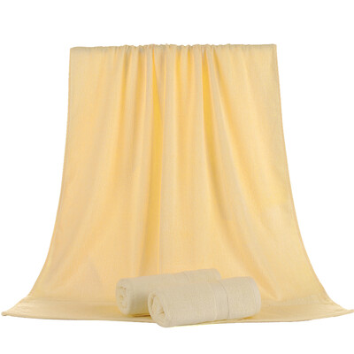 

Bamboo Kam Towel Home Textiles Bamboo Fiber Solid Color Soft Water Ecology To Simple Bath Towel Yellow 360g Article 70 × 140cm