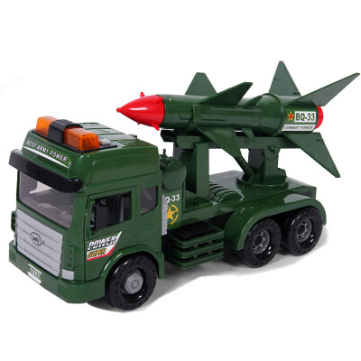 

Lefei Lefei air defense missile car 1883 music military engineering car children's inertia car toy with light concert storytelling