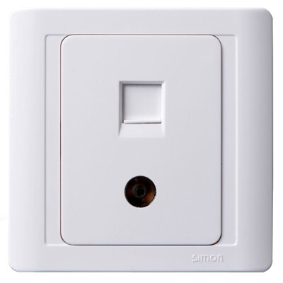 

Simon Electric (simon) N55301 TV plus telephone jack 55 Series 86 switch socket (elegant white)