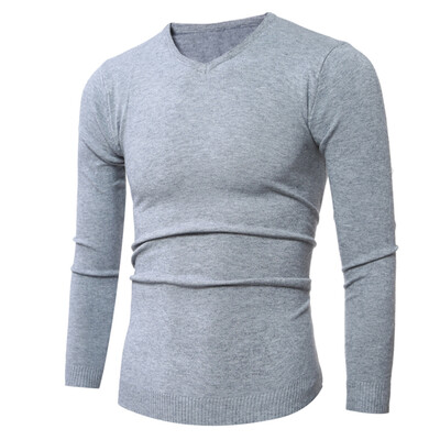 

Men Casual Solid Color Bottoming Sweater
