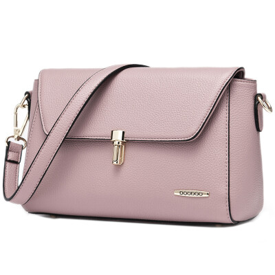 

DOODOO lady bag Messenger bag female shoulder bag female Japan&South Korea simple small square bag handbag OL commuter fashion handbags D6082 lotus root pink