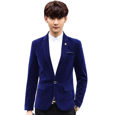 

MSEK) XZ6452 suits men's Korean version of the simple fashion casual outside the outer jacket treasure blue