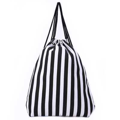 

Bag body sac maitres new female canvas shoulder bag female striped drawstring bunch of female backpack fresh art canvas student small backpack FB870 black&white stripes