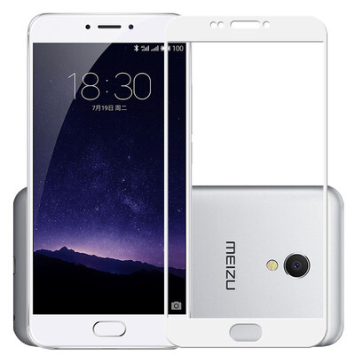

ESCASE MEIZU MX6 tempered film Meizu MX6 full-screen carbon fiber glass film full coverage HD explosion-proof anti-fingerprint phone film white