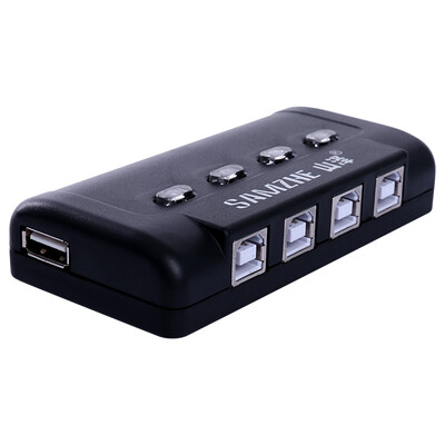 

Shanze (SAMZHE) BL-204W USB-устройство для совместного использования USB-накопителя 4 в 4-портовый USB-переключатель вручную переключает более одного компьютера, совместно использующего принтер, в свободный диск