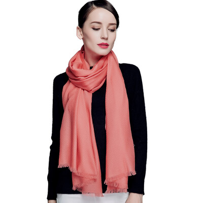 

Baoshengxiang wool scarf lady worsted pineapple texture plain warm wild shawl autumn&winter paragraph w9103 pink