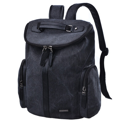 

Bean eyebrows men shoulder bag Korean casual 15.6 inch computer travel backpack G00232 black