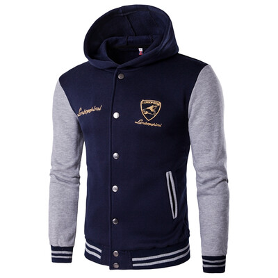 

Men Cotton Color Splicing Hoodie Coats