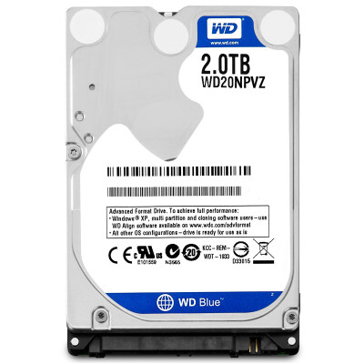 

Western Digital (WD) 2TB SATA6Gb / s 5400RPM 8M Жесткий диск для ноутбука (WD20NPVZ)