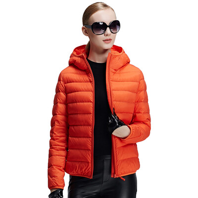 

Pierre cardin pierre cardin down jacket women 2016 autumn&winter new short section Slim hooded thin down jacket 23C3006 fluorescent orange  170