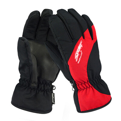 

WELLHOUSE gloves warm gloves cold gloves sports warm windproof skid riding riding gloves ski gloves thicken fleece gloves red M