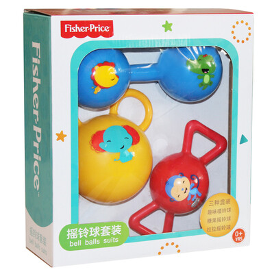 

Фишер (Fisher Price) детские игрушки, детский фитнес мяч мяча мяч погремушка костюм (три шара смешивание) F0912