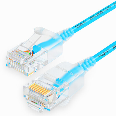 

Shanze SAMZHE SZL-9010 super six types of thin diameter CAT6A high-purity oxygen-free copper jumper 8-core twisted pair high-speed ultra-6 type RJ45 network cable 1 m blue