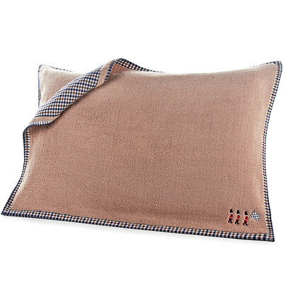 

Sanli cotton A gauze B side of the terry pillow 2 sets of 52 × 75cm cloth package side of the positive&negative pillow towel a pair of light brown