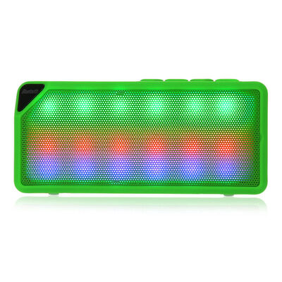 

X3S Mini Multi-Color Flash LED Light Wireless Speaker with Built-in Microphone Support USB AUX FM Radio TF Card