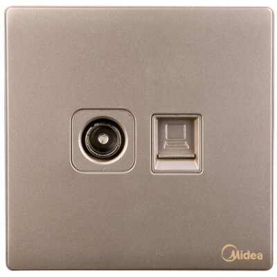 

Midea (Midea) switch socket computer TV socket network socket panel Yajin 86 no border