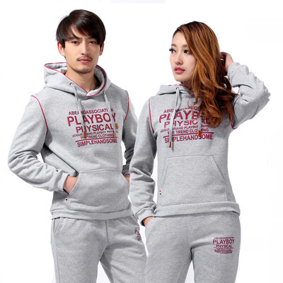 

Playboy (PLAYBOY) DS5010 Fashion Couple Sweatshirt Set Teenager Casual Wear Men & Women Slim Long Sleeve Trousers Pants Gray