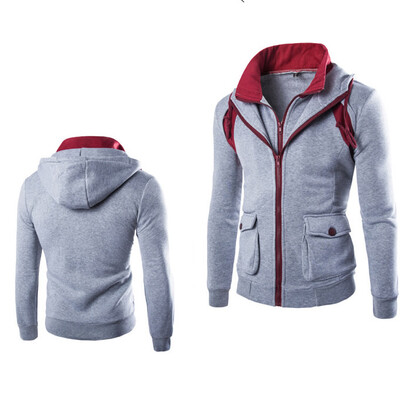 

New Arrival Winter Coats for Men Fashion Men Double Zipper Hoodie Jacket Coat