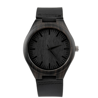 

Vintage Ebony wooden watch wood dial quartz watches Men Women Couple Watch