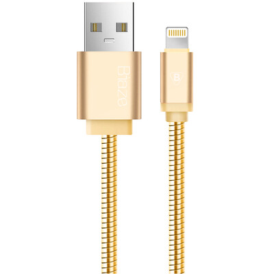 

BIAZE K9 metal apple 876 data cable mobile phone charger power cord 1 m earth Hao gold support iPhone5 6s 7Plus 8 X new iPad Air Mini