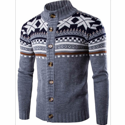 

Mens Casual Knitting Winter Warm Sweater Knit Cardigan Coat