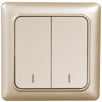 

Schneider Schneider switch socket switch panel double open single control switch Rui Yi series of gold