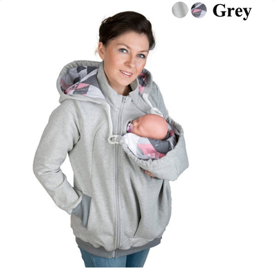 

Woman coat 2016 Baby Carrier Casual Autumn Winter Hooded Zipper Coat For Pregant Women Thickened Baby Wearing Coat large size