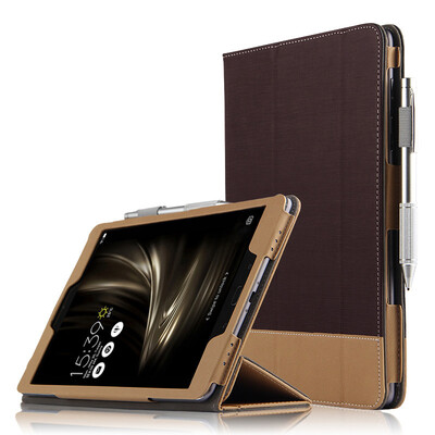 

Cool music ASUS ZenPad 3S 10 protective sleeve Tri-fold leather case holster ASUS ZenPad 3S 10 flat protective case 97-inch color matching pattern - brown