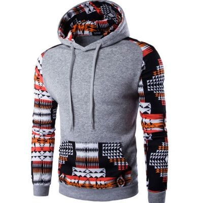 

Casual Mens Cotton Printed Splicing Pullover Hoodies