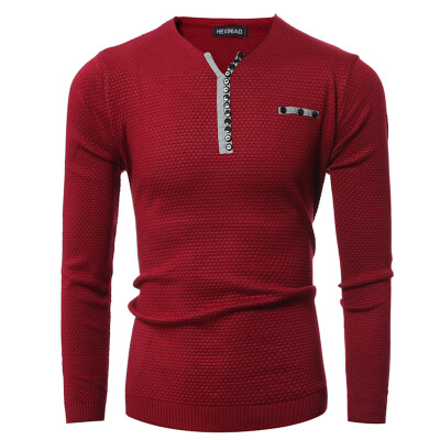 

Men V-Neck Button Stitching Fashion Sweater