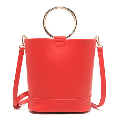 

MICOCAH Brand Fashion Women Bucket Bag 2 Pieces Металлическое кольцо Кожа PU Роскошные сумки Женские сумки Дизайнерские женские кожаные сумочки