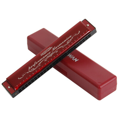 

Swan SWAN 24 hole polyphonic teaching harmonica C tone phonetic note wine red