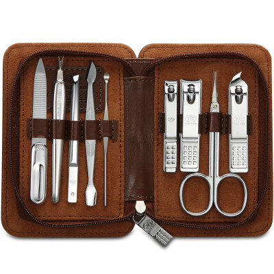 

【Jingdong Supermarket】 777 Nail Knife Set Nail Clamp Clamp Set 9pcs NTS-8305 Brown (Import)