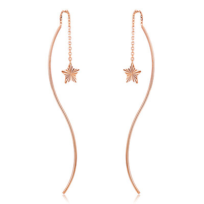 

Dumont DEMONE 18K rose gold earrings gold earrings Korean star earrings to send his girlfriend EX0012KJ01 red 18K gold