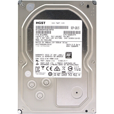 

HGST 2TB 7200RPM 128M SATA 6Gbs Enterprise Hard Drive HUS726020ALE610