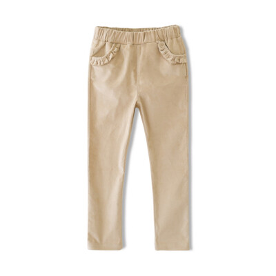 

Flosse Flordeer French children's clothing corduroy casual pants solid color pants F61051 beige 130