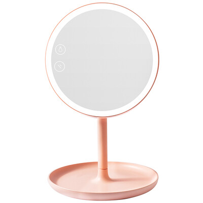 

Mika (MECOR) creative gift Makai Long round table lamp LED desktop touch switch make-up mirror 520 gift to send girlfriend to send girlfriend honey pink 8505