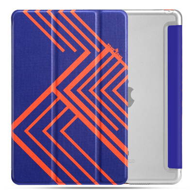 

Chick Moore ipad air2 case / shell all-inclusive anti-drop / three fold stent / smart leather limit series of blue orange