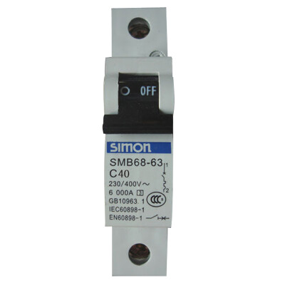 

Simon Electric simon SMB68-63C40 Standard Miniature Circuit Breaker 1P40A Unipolar Home Air Open