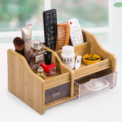 

Jinlongxing (Glosen) C2032 multi-functional wooden pen holder multi-layer drawer office pen holder cosmetics remote control storage finishing pen