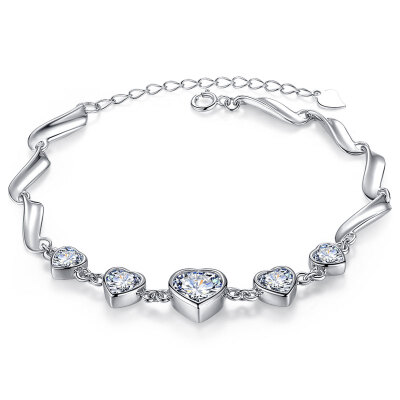 

HAOZHIZUN heart bracelet S925 silver bracelet female heart-shaped jewelry jewelry jewelry