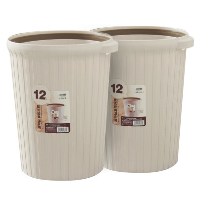 

【Jingdong Supermarket】 Shun Mei Trash Can 12L Round Plastic Trash Can Round Basket Paper Box Simple Household Sanitary Warehouses Two-pack SM-4817