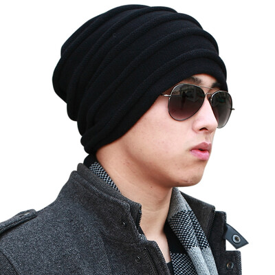 

CACUSS WOOL KNIT HATS MEN ДВУХМЕСТНАЯ ПОВЕРХНОСТНАЯ КОСТЮМА HATING CAP Unisex Winter Hat Black Front - Темно-серый Z0081